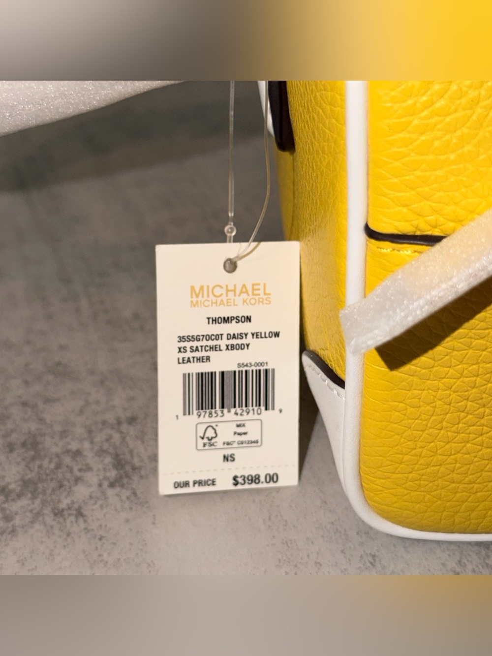 Michael Kors Thompson Extra-Small Leather Satchel in Daisy Yellow - Picture 4 of 7